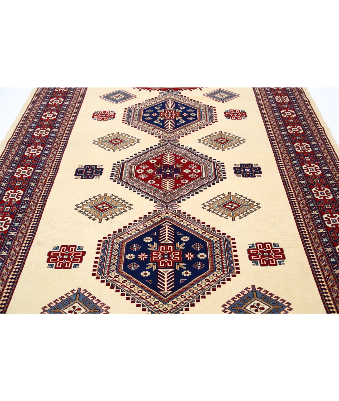Shirvan 7'0'' X 9'10'' Hand-Knotted Wool Rug 7'0'' x 9'10'' (210 X 295) / Ivory / Red