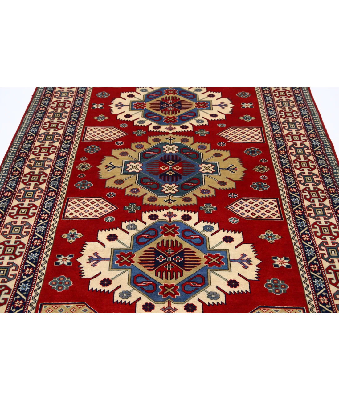 Shirvan 5'3'' X 7'9'' Hand-Knotted Wool Rug 5'3'' x 7'9'' (158 X 233) / Red / Ivory