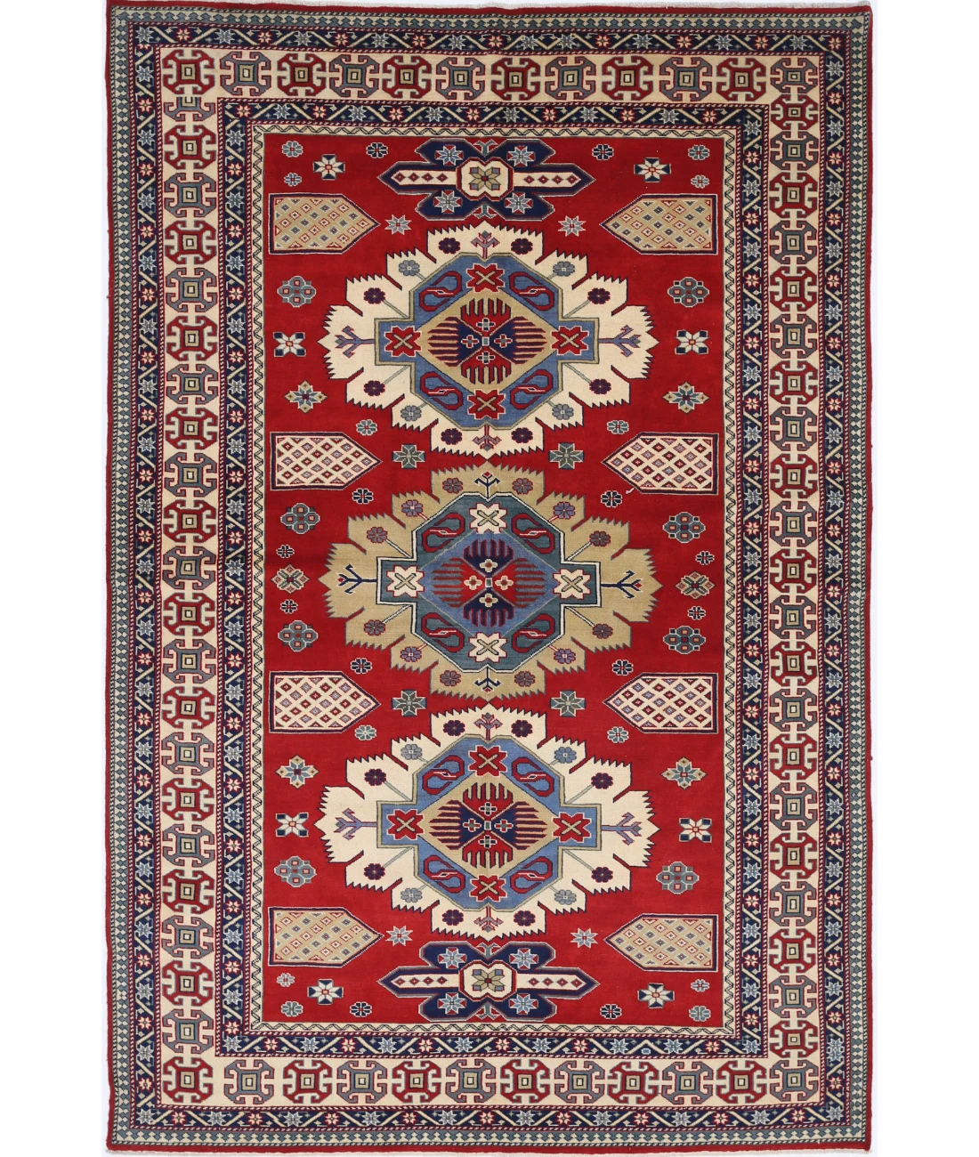 Shirvan 5'3'' X 7'9'' Hand-Knotted Wool Rug 5'3'' x 7'9'' (158 X 233) / Red / Ivory
