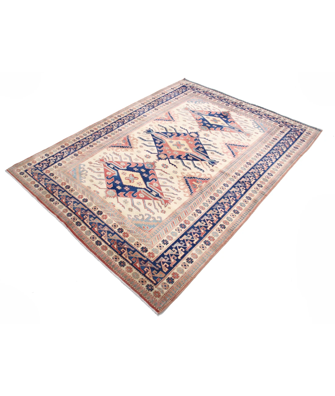 Shirvan 5'3'' X 6'9'' Hand-Knotted Wool Rug 5'3'' x 6'9'' (158 X 203) / Ivory / Blue
