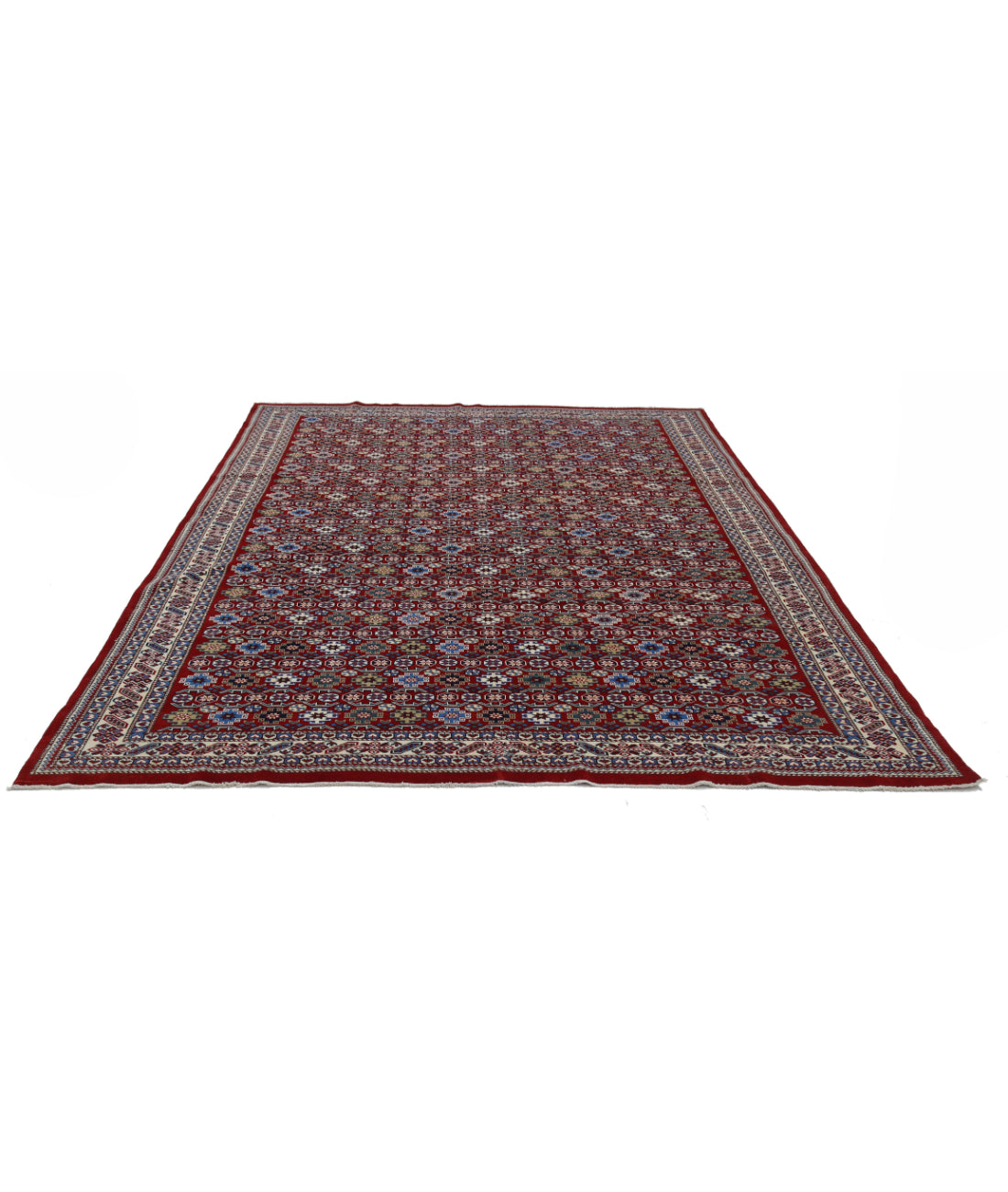 Shirvan 7'5'' X 9'8'' Hand-Knotted Wool Rug 7'5'' x 9'8'' (223 X 290) / Red / Ivory