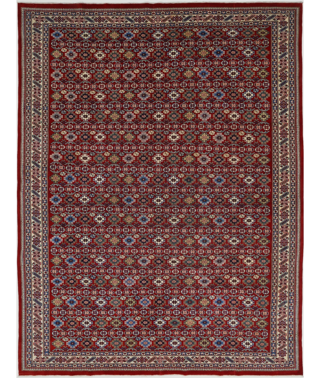 Shirvan 7'5'' X 9'8'' Hand-Knotted Wool Rug 7'5'' x 9'8'' (223 X 290) / Red / Ivory