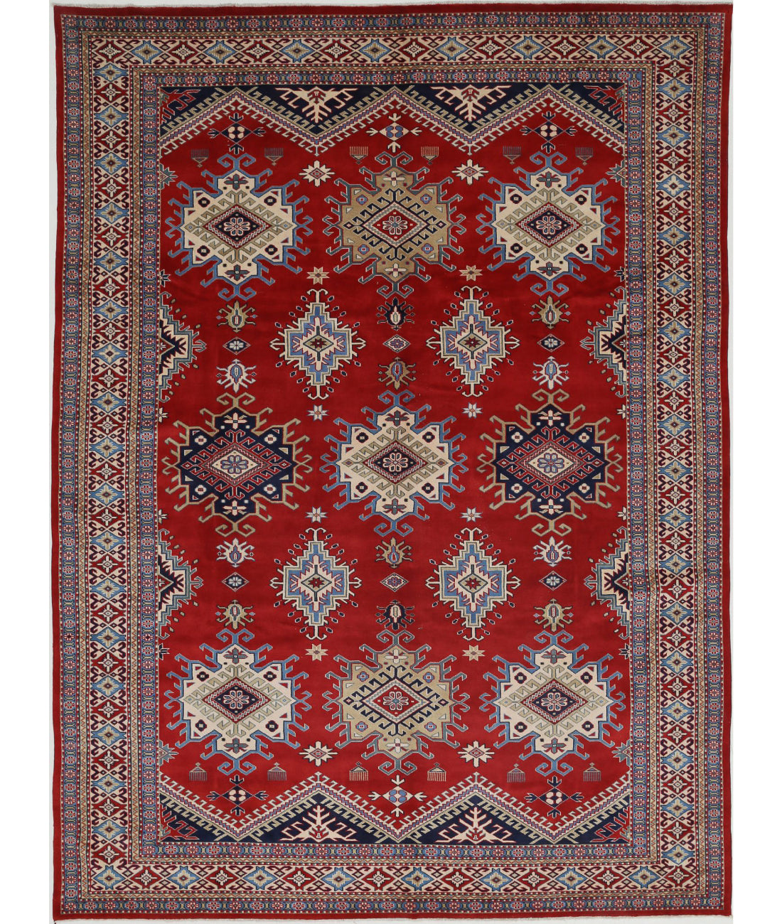 Shirvan 7'3'' X 10'3'' Hand-Knotted Wool Rug 7'3'' x 10'3'' (218 X 308) / Red / Ivory