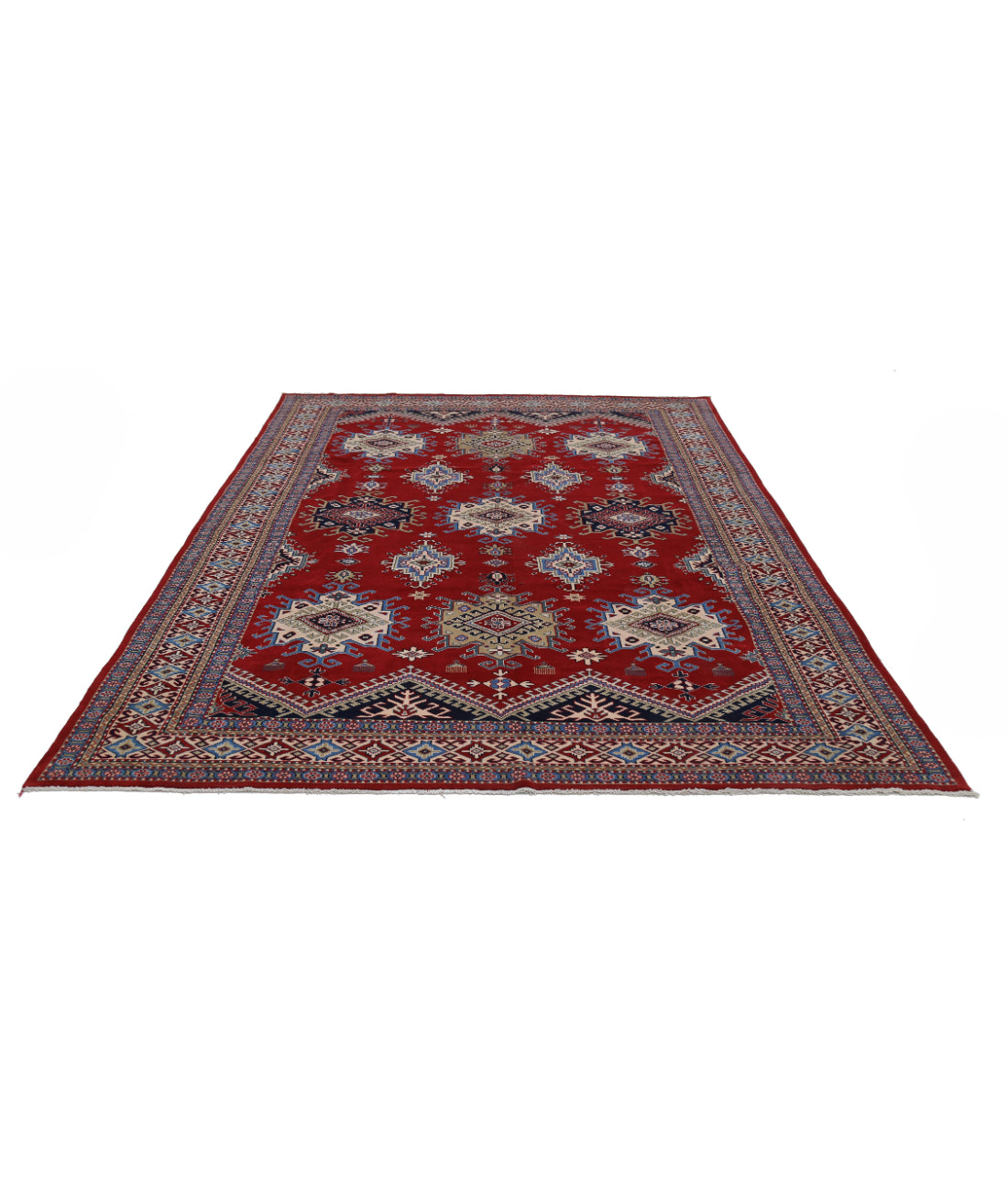 Shirvan 7'3'' X 10'3'' Hand-Knotted Wool Rug 7'3'' x 10'3'' (218 X 308) / Red / Ivory