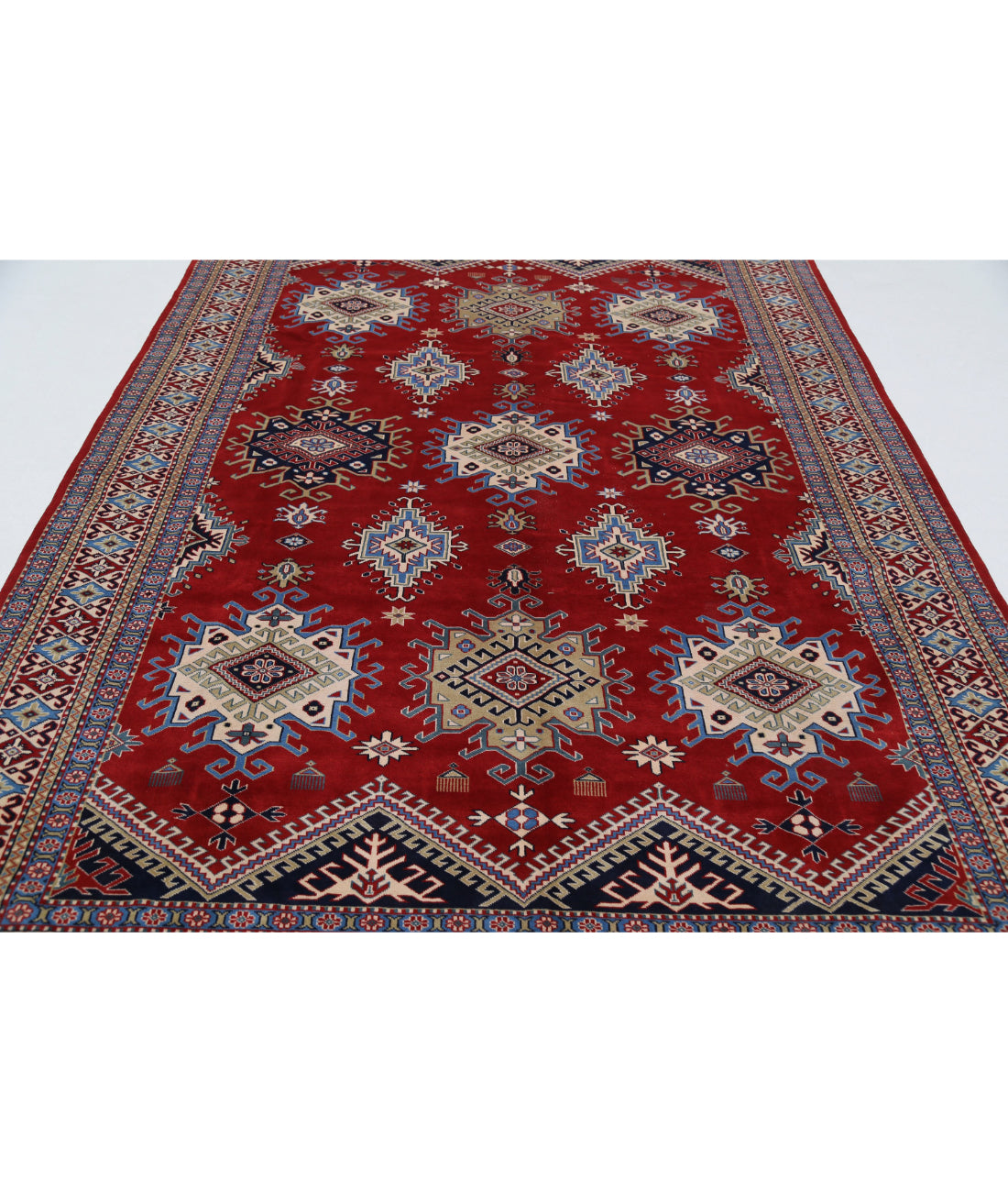 Shirvan 7'3'' X 10'3'' Hand-Knotted Wool Rug 7'3'' x 10'3'' (218 X 308) / Red / Ivory