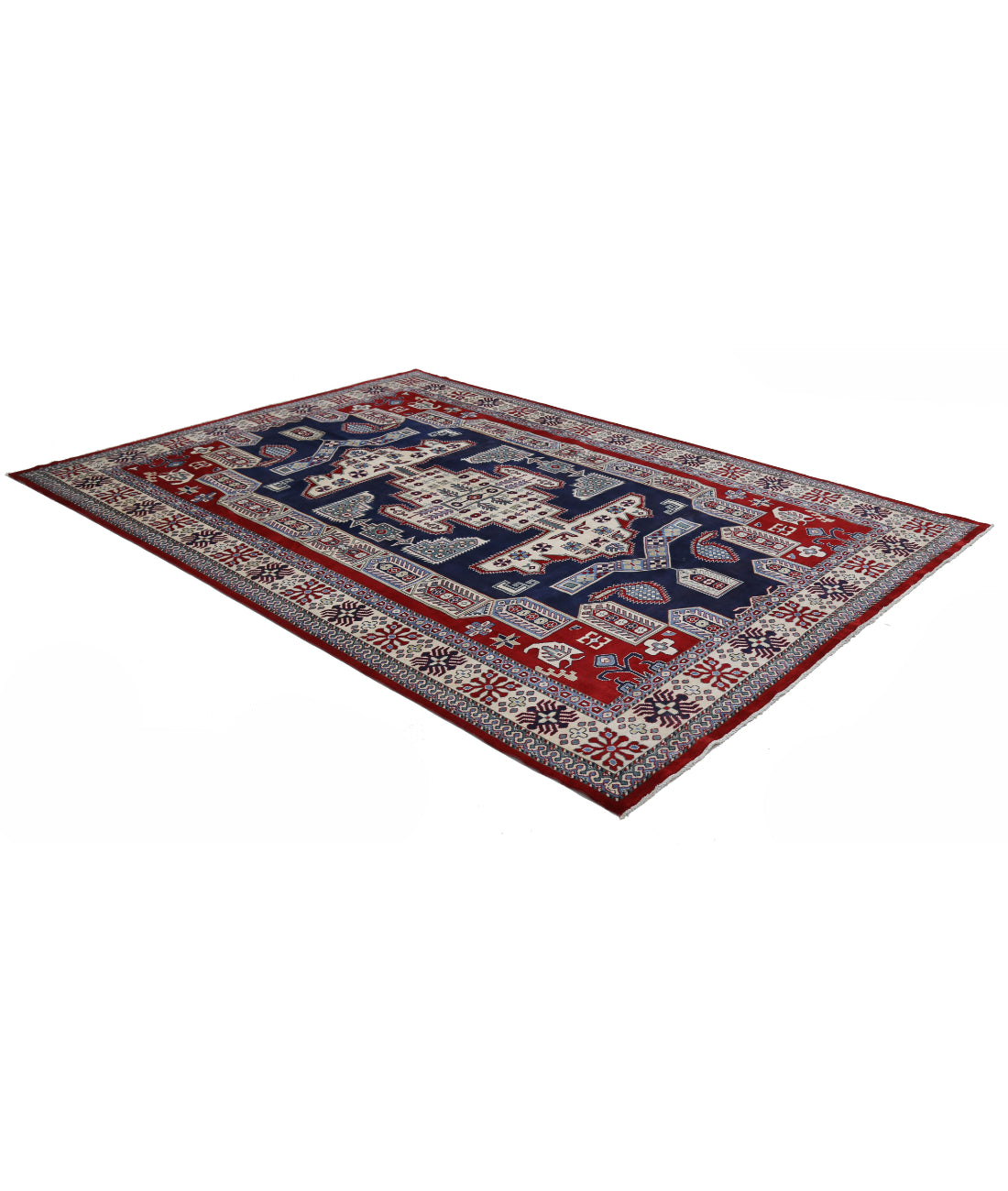 Shirvan 7'3'' X 10'0'' Hand-Knotted Wool Rug 7'3'' x 10'0'' (218 X 300) / Blue / Ivory