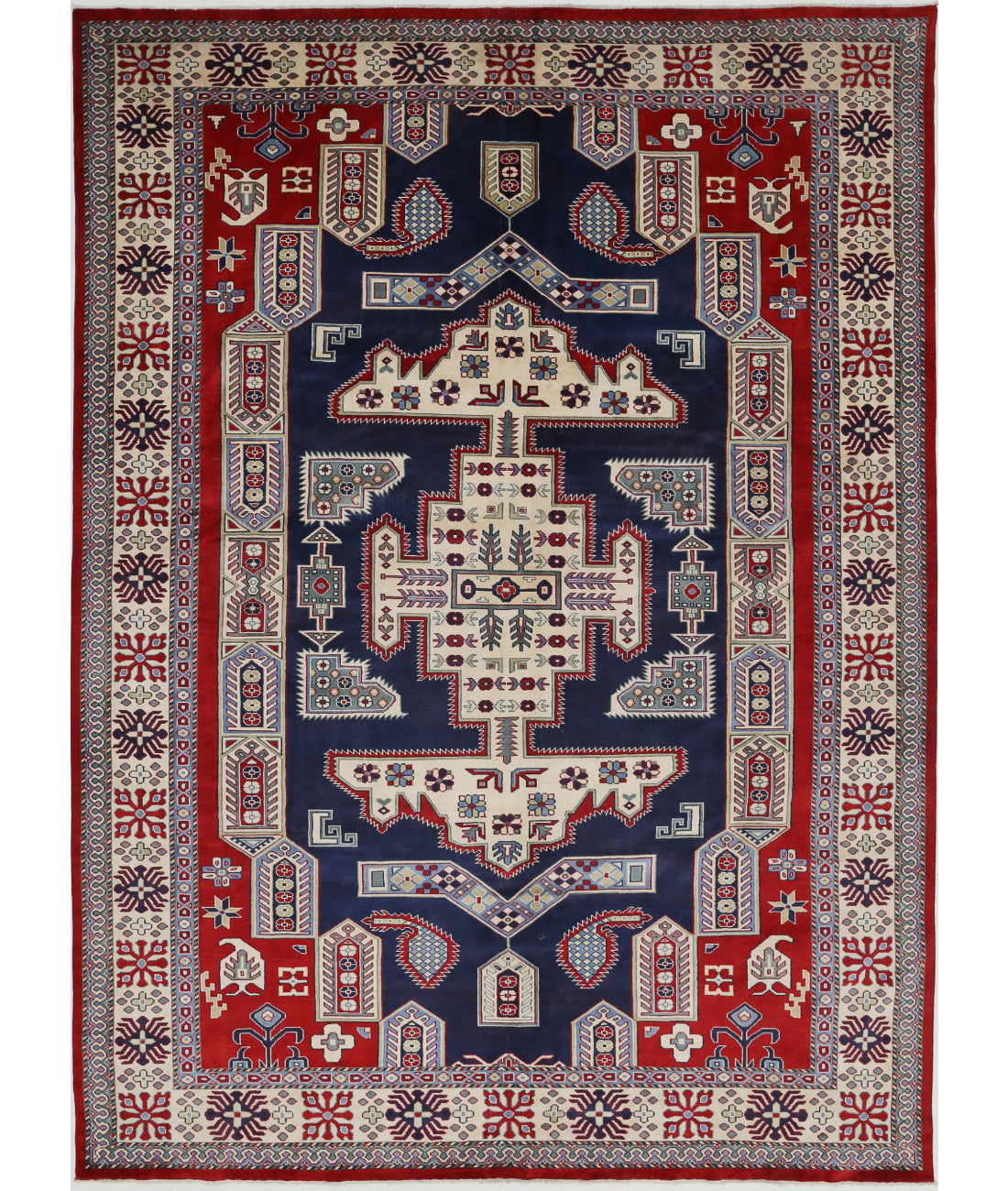 Shirvan 7'3'' X 10'0'' Hand-Knotted Wool Rug 7'3'' x 10'0'' (218 X 300) / Blue / Ivory