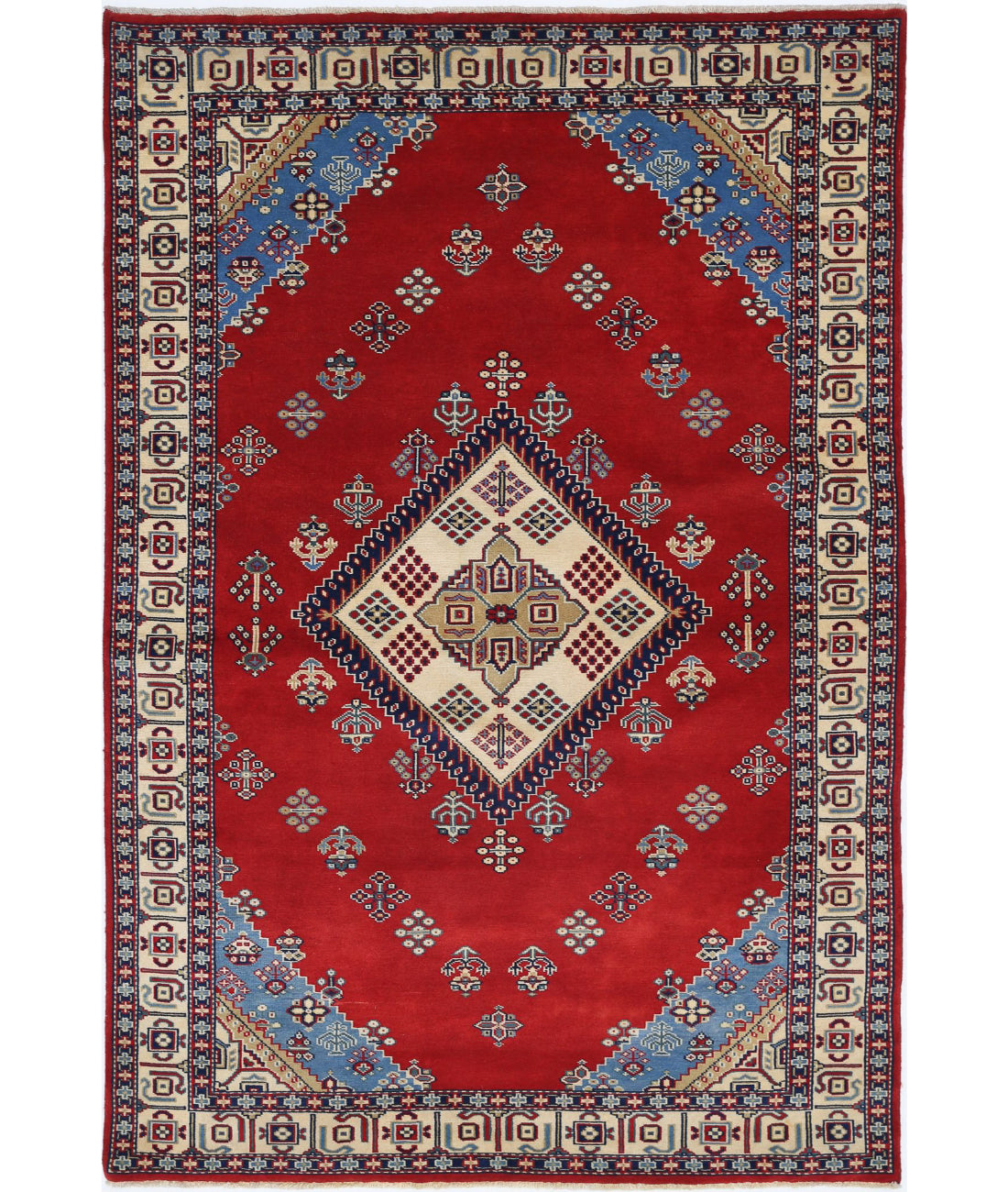Shirvan 4'2'' X 6'2'' Hand-Knotted Wool Rug 4'2'' x 6'2'' (125 X 185) / Red / Ivory