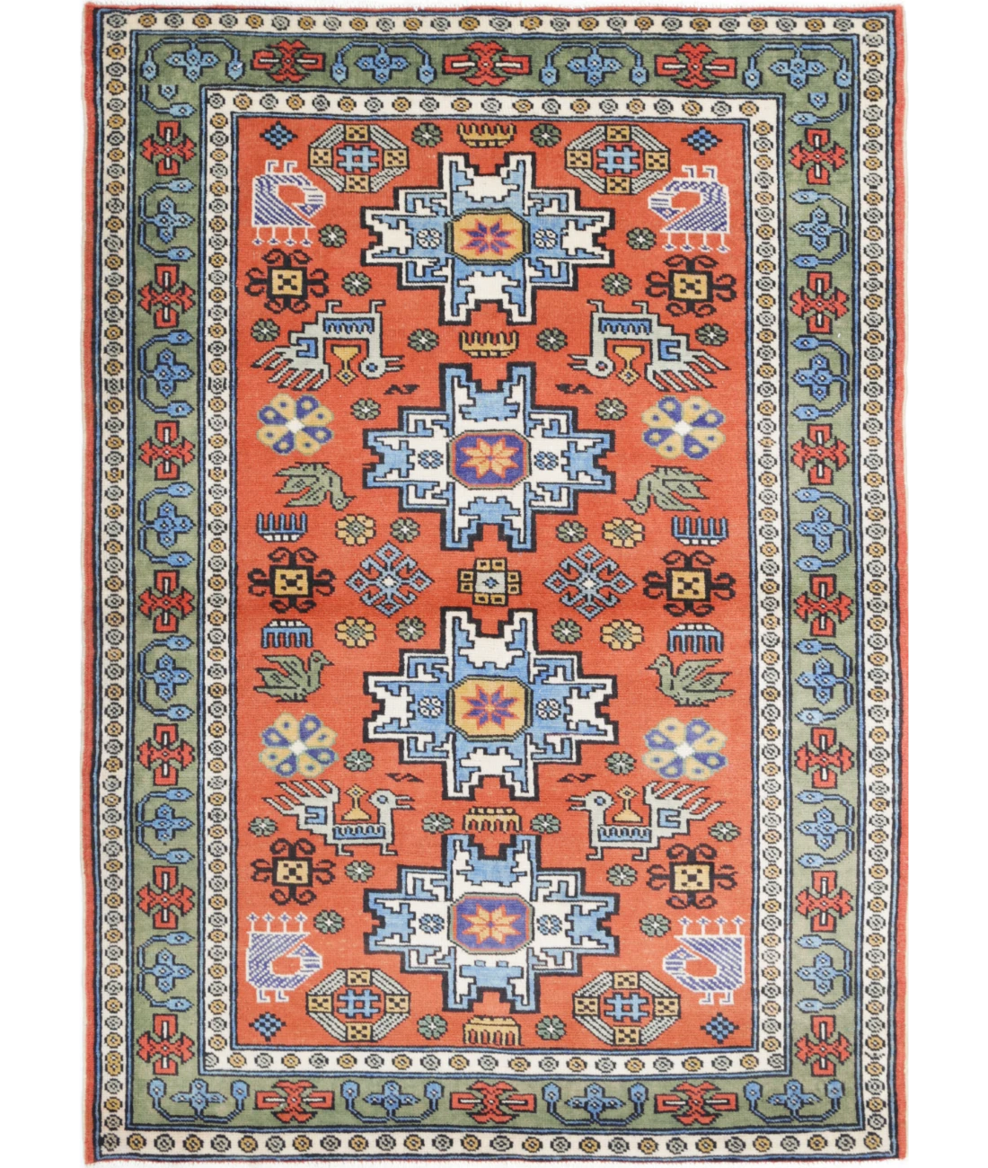 Shirvan 3'7'' X 5'0'' Hand-Knotted Wool Rug 3'7'' x 5'0'' (108 X 150) / Rust / N/A