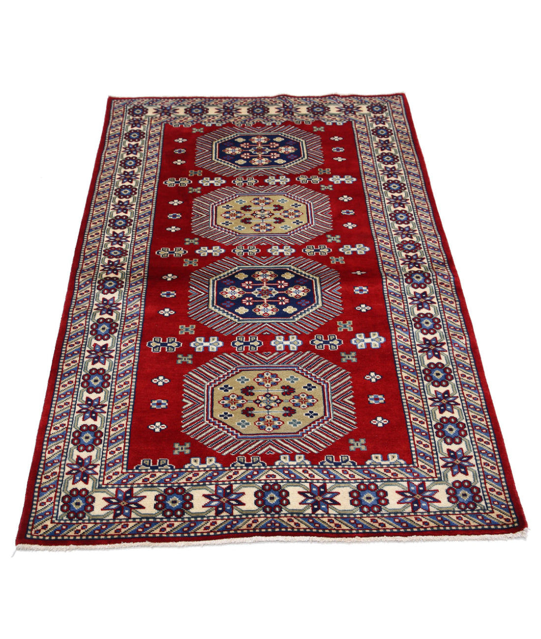 Shirvan 3'1'' X 5'0'' Hand-Knotted Wool Rug 3'1'' x 5'0'' (93 X 150) / Red / Ivory
