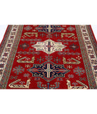Shirvan 5'3'' X 7'11'' Hand-Knotted Wool Rug 5'3'' x 7'11'' (158 X 238) / Red / Ivory