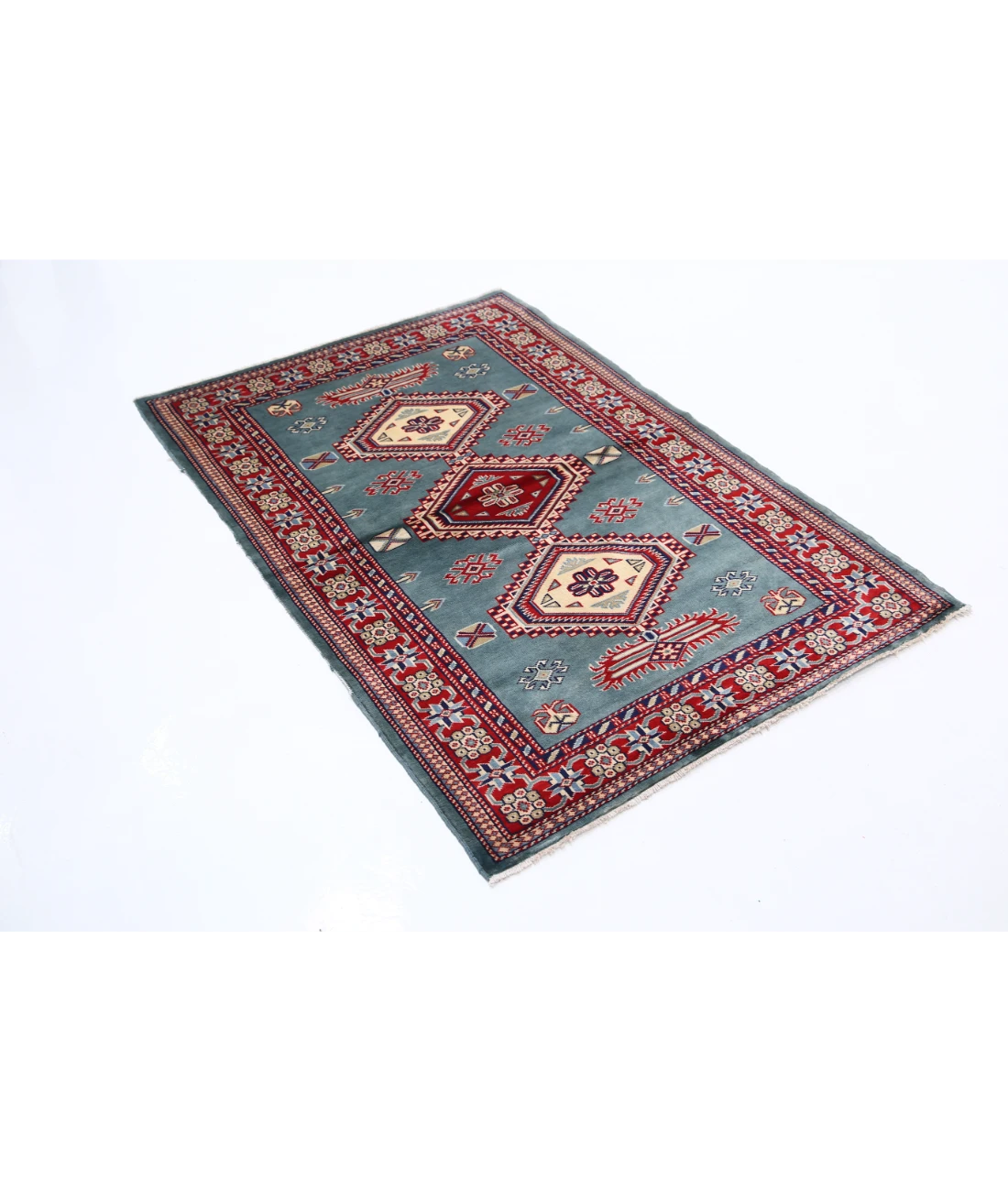 Shirvan 3'4'' X 4'10'' Hand-Knotted Wool Rug 3'4'' x 4'10'' (100 X 145) / Blue / Red