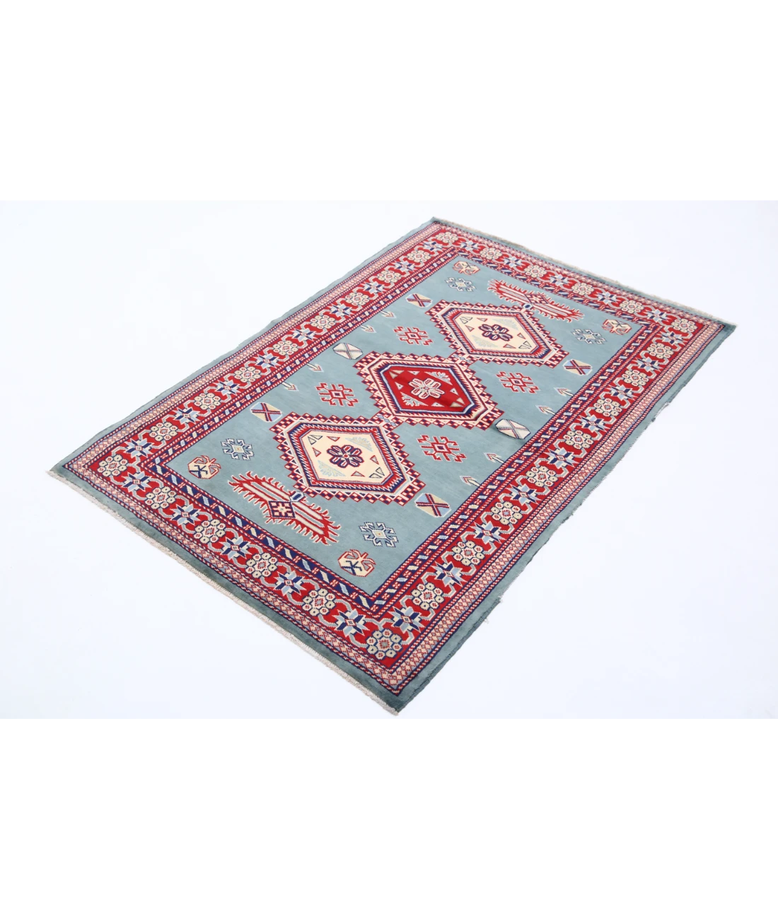 Shirvan 3'4'' X 4'10'' Hand-Knotted Wool Rug 3'4'' x 4'10'' (100 X 145) / Blue / Red