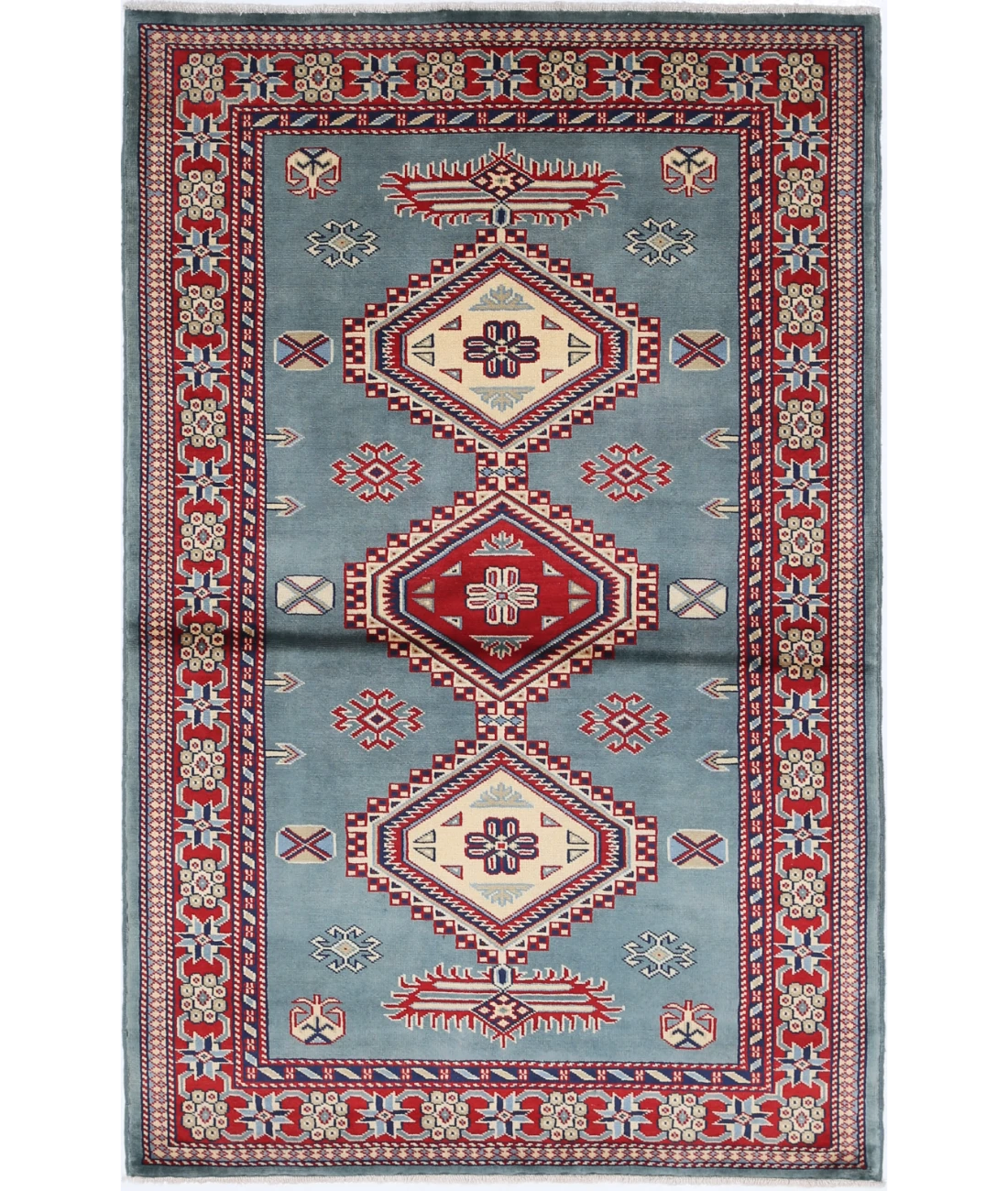 Shirvan 3'4'' X 4'10'' Hand-Knotted Wool Rug 3'4'' x 4'10'' (100 X 145) / Blue / Red