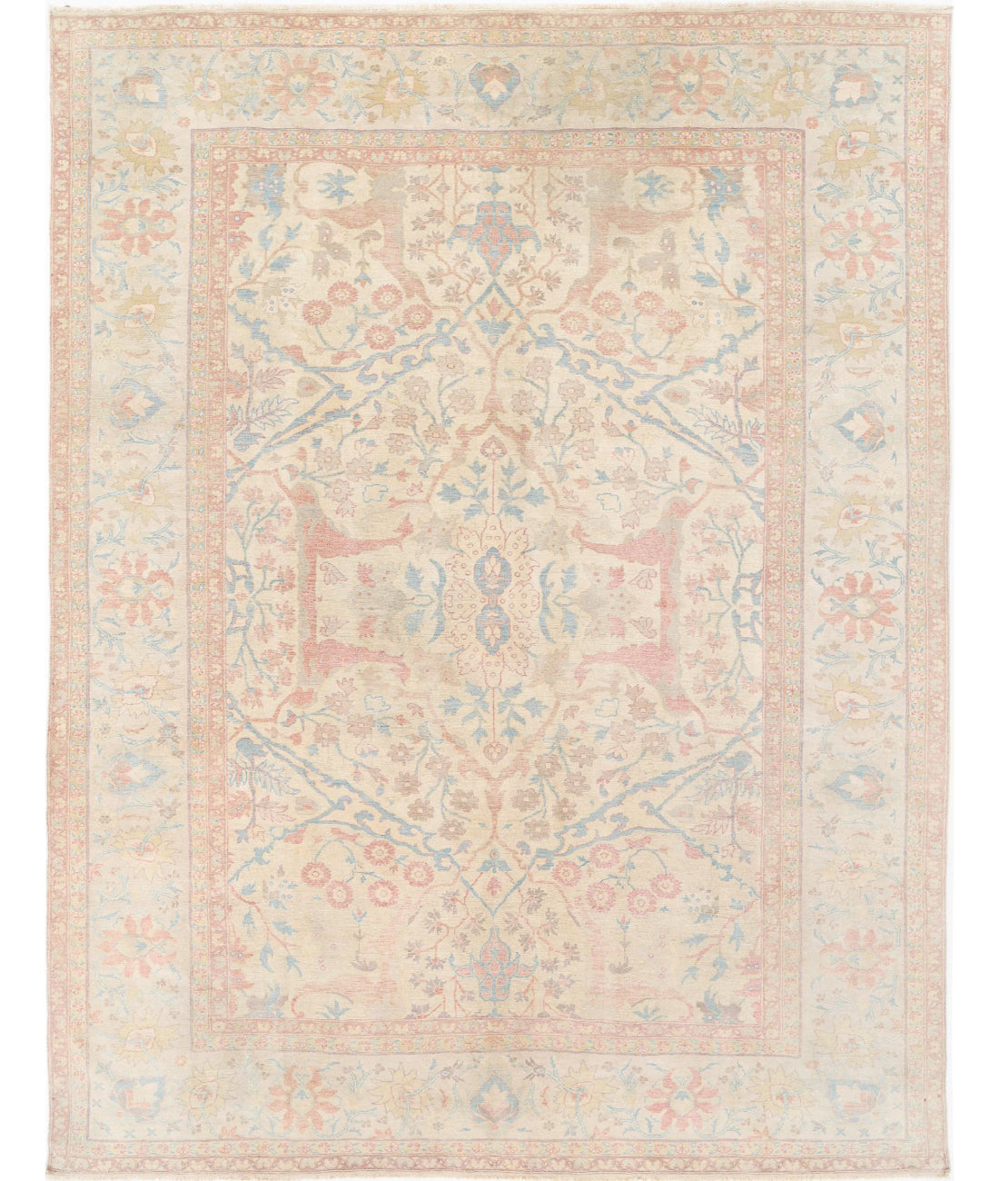 Sultanabad 9'8'' X 12'7'' Hand-Knotted Wool Rug 9'8'' x 12'7'' (290 X 378) / Ivory / Green