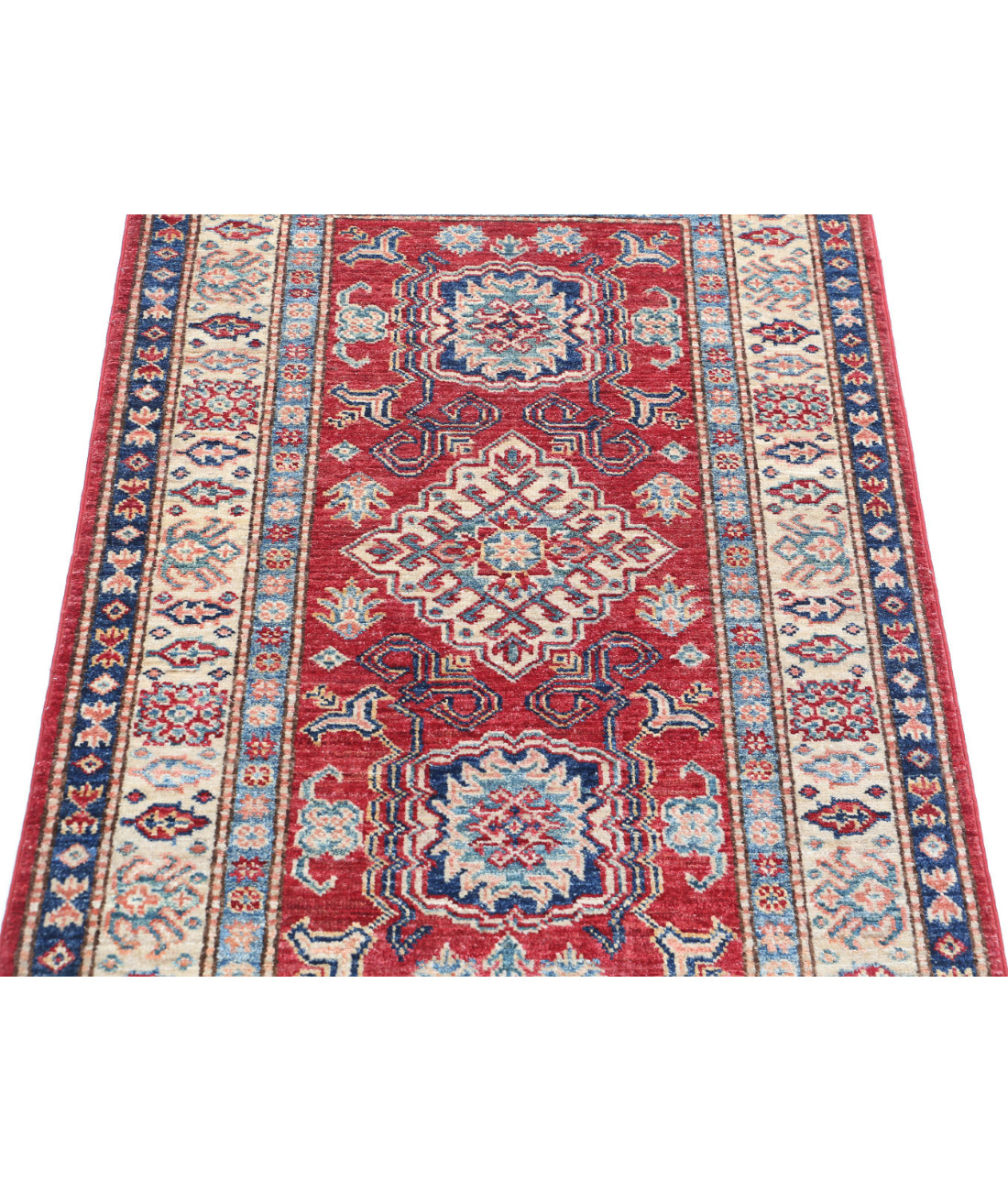 Kazak 2'8'' X 3'10'' Hand-Knotted Wool Rug 2'8'' x 3'10'' (80 X 115) / Red / Ivory