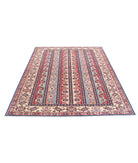 Kazak 5'6'' X 7'4'' Hand-Knotted Wool Rug 5'6'' x 7'4'' (165 X 220) / Blue / Ivory