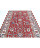 Kazak 6'6'' X 9'8'' Hand-Knotted Wool Rug 6'6'' x 9'8'' (195 X 290) / Red / Ivory