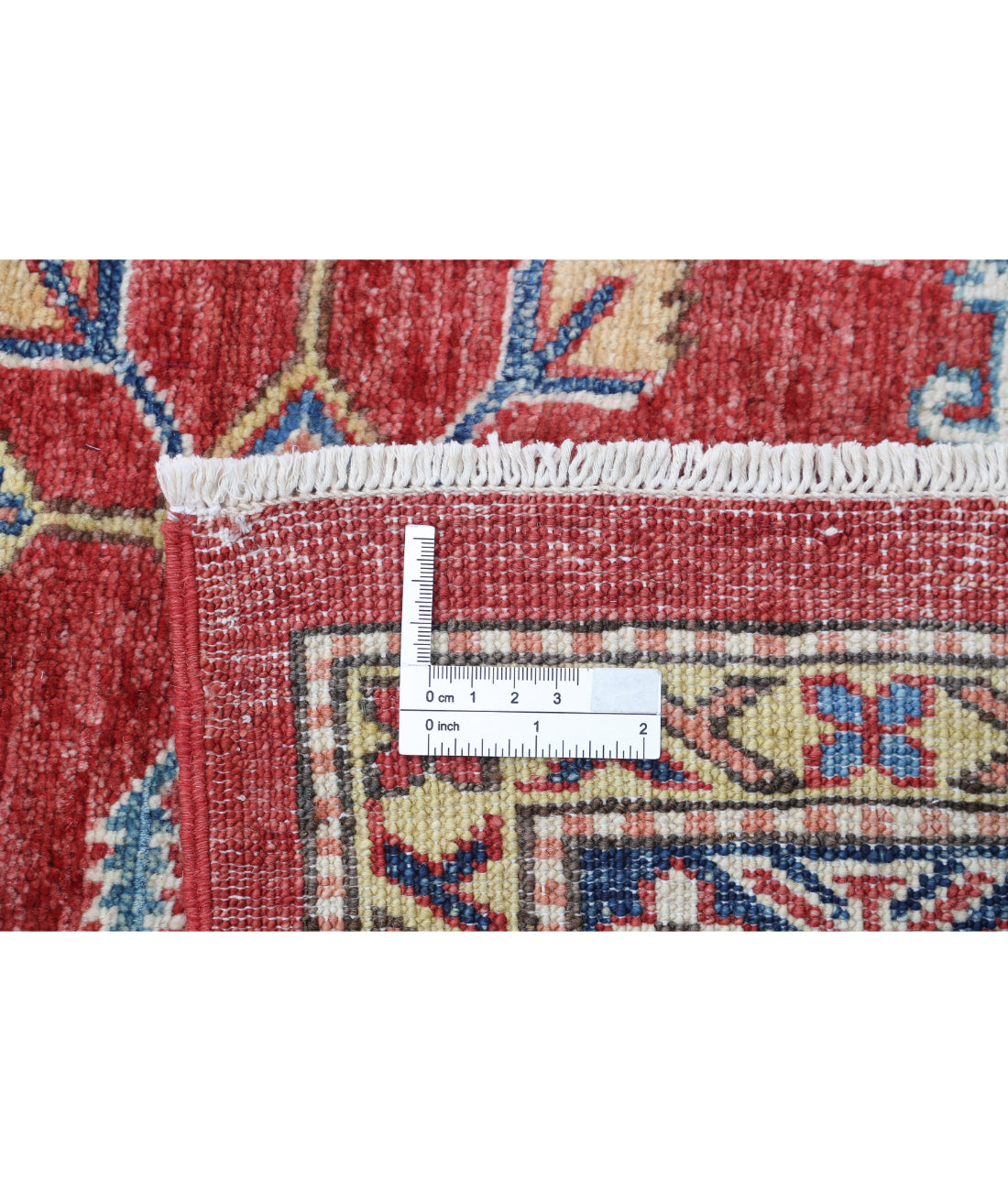 Kazak 6'6'' X 9'8'' Hand-Knotted Wool Rug 6'6'' x 9'8'' (195 X 290) / Red / Ivory