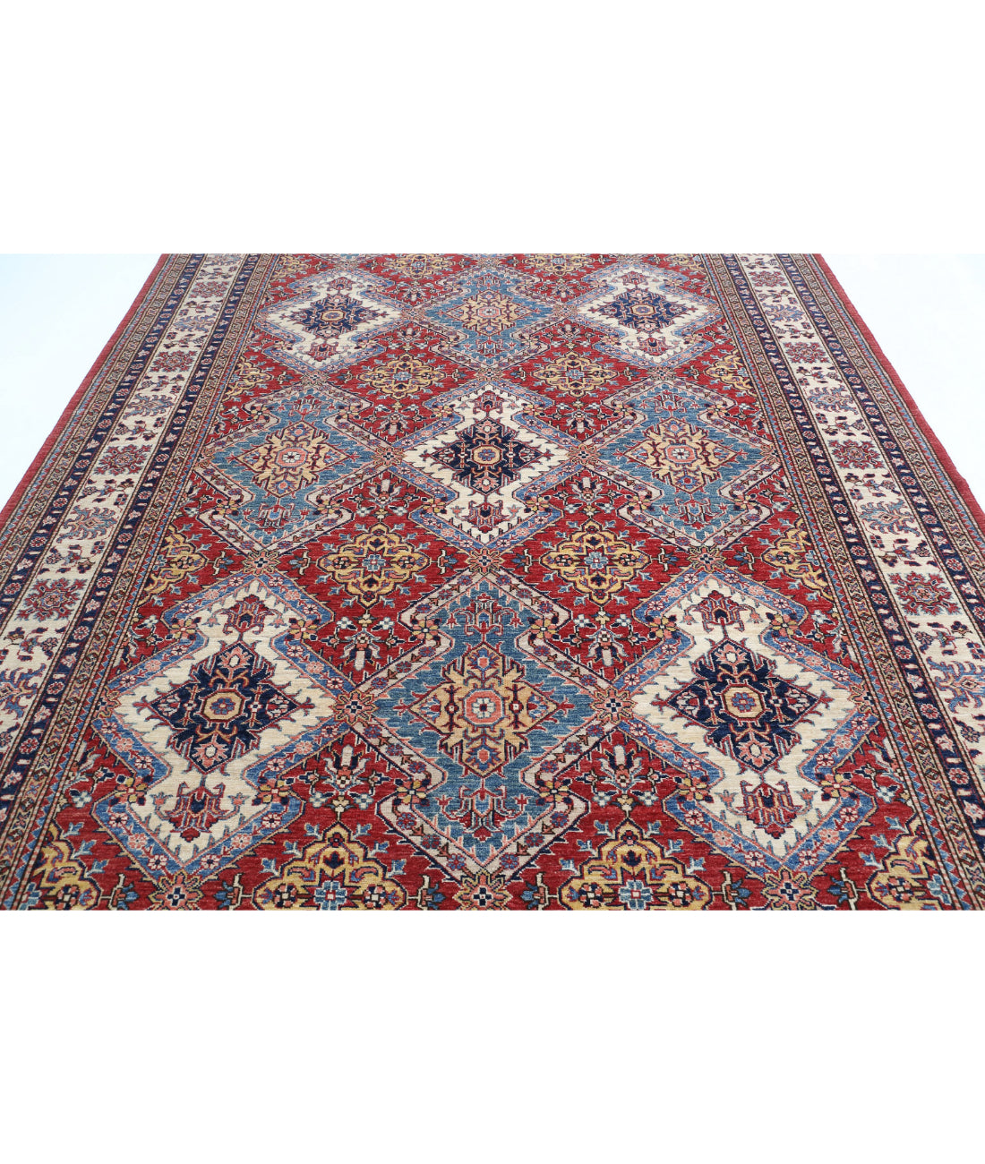 Kazak 8'2'' X 10'8'' Hand-Knotted Wool Rug 8'2'' x 10'8'' (245 X 320) / Red / Ivory