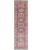 Kazak 2'6'' X 9'8'' Hand-Knotted Wool Rug 2'6'' x 9'8'' (75 X 290) / Brown / Ivory