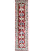 Kazak 2'7'' X 10'1'' Hand-Knotted Wool Rug 2'7'' x 10'1'' (78 X 303) / Red / Green