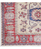 Kazak 3'10'' X 5'5'' Hand-Knotted Wool Rug 3'10'' x 5'5'' (115 X 163) / Ivory / Red