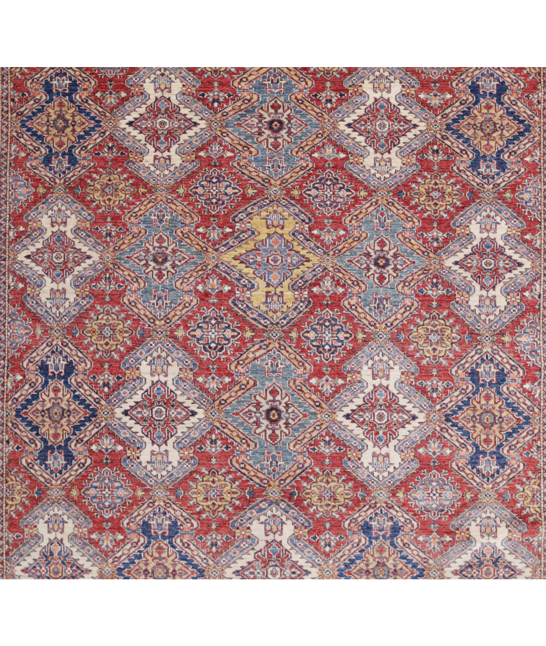 Kazak 9'10'' X 13'9'' Hand-Knotted Wool Rug 9'10'' x 13'9'' (295 X 413) / Red / Ivory