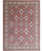 Kazak 9'10'' X 13'9'' Hand-Knotted Wool Rug 9'10'' x 13'9'' (295 X 413) / Red / Ivory