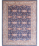 Kazak 8'11'' X 11'8'' Hand-Knotted Wool Rug 8'11'' x 11'8'' (268 X 350) / Blue / Ivory