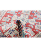 Kazak 4'1'' X 6'7'' Hand-Knotted Wool Rug 4'1'' x 6'7'' (123 X 198) / Red / Ivory