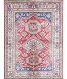 Kazak 4'10'' X 6'6'' Hand-Knotted Wool Rug 4'10'' x 6'6'' (145 X 195) / Red / Ivory