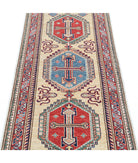 Kazak 2'5'' X 6'7'' Hand-Knotted Wool Rug 2'5'' x 6'7'' (73 X 198) / Ivory / Red