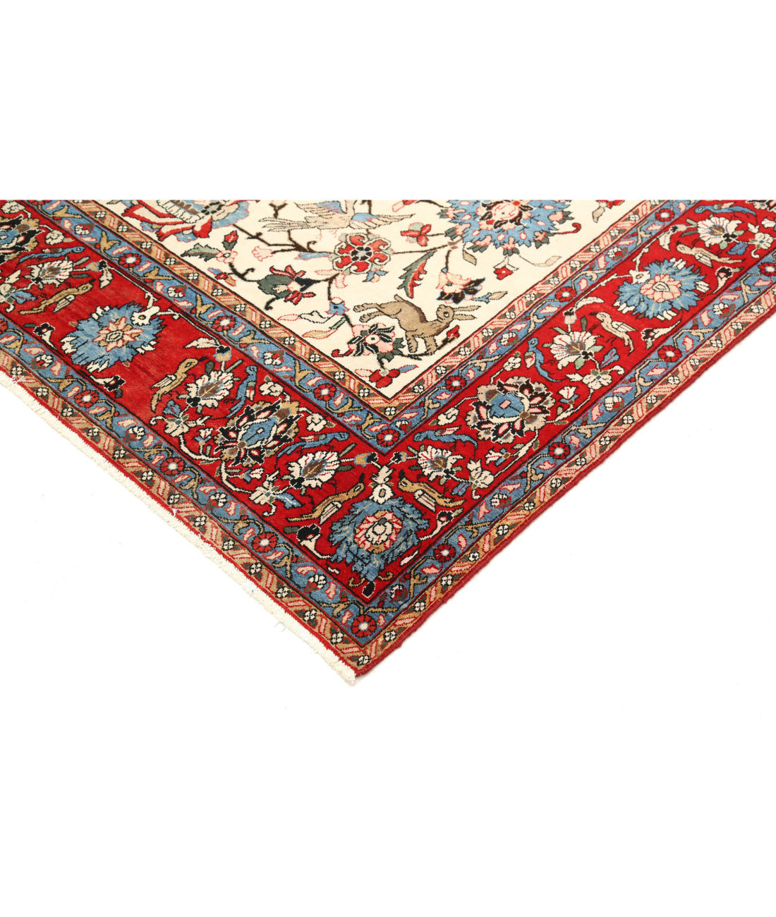 Tabriz 8'9'' X 11'10'' Hand-Knotted Wool Rug 8'9'' x 11'10'' (263 X 355) / Ivory / Red