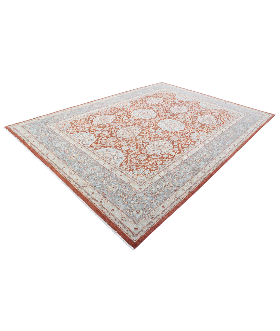Tabriz 8'11'' X 12'1'' Hand-Knotted Wool Rug 8'11'' x 12'1'' (268 X 363) / Red / Blue