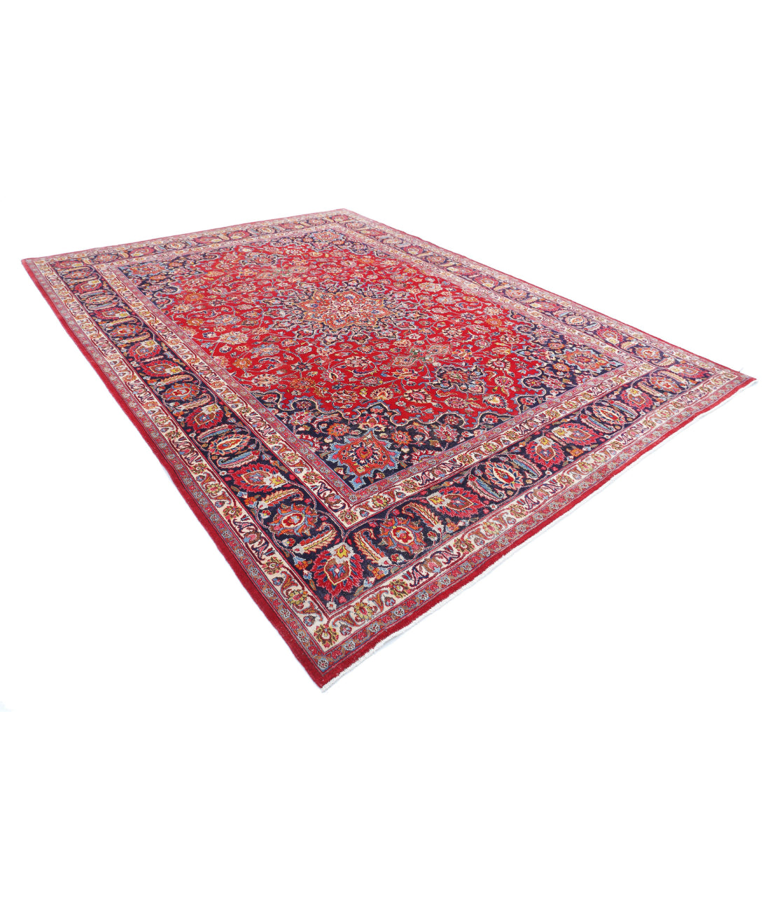 Tabriz 9'7'' X 12'8'' Hand-Knotted Wool Rug 9'7'' x 12'8'' (288 X 380) / Red / Blue