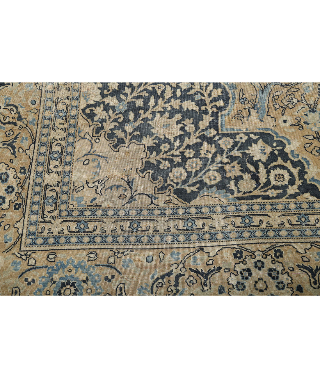 Tabriz 10'7'' X 15'3'' Hand-Knotted Wool Rug 10'7'' x 15'3'' (318 X 458) / Taupe / Blue
