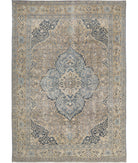 Tabriz 10'7'' X 15'3'' Hand-Knotted Wool Rug 10'7'' x 15'3'' (318 X 458) / Taupe / Blue