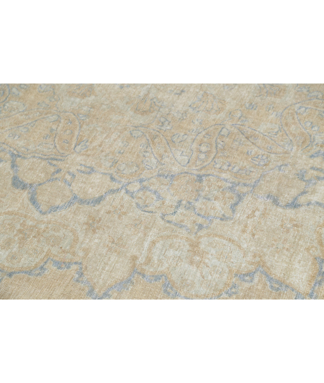 Tabriz 12'4'' X 19'5'' Hand-Knotted Wool Rug 12'4'' x 19'5'' (370 X 583) / Taupe / Blue