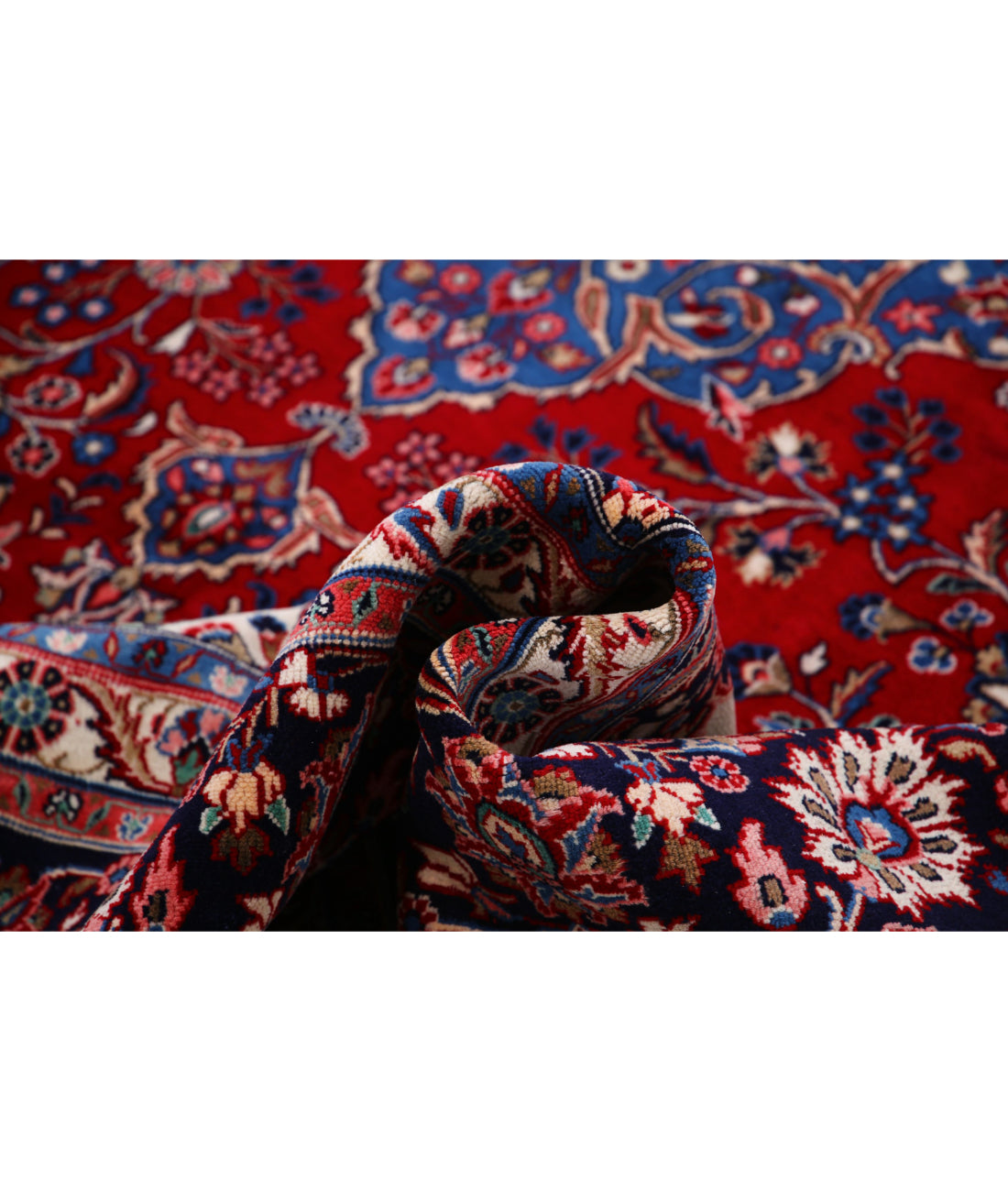 Tabriz 8'8'' X 11'8'' Hand-Knotted Wool Rug 8'8'' x 11'8'' (260 X 350) / Red / Blue