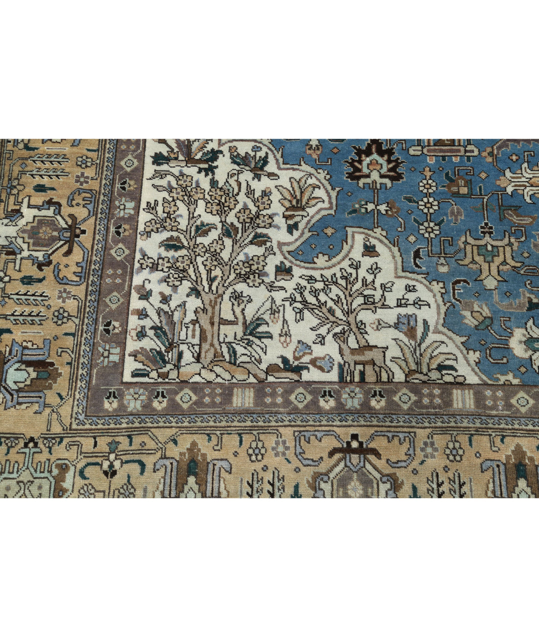 Tabriz 9'8'' X 12'1'' Hand-Knotted Wool Rug 9'8'' x 12'1'' (290 X 363) / Blue / Beige
