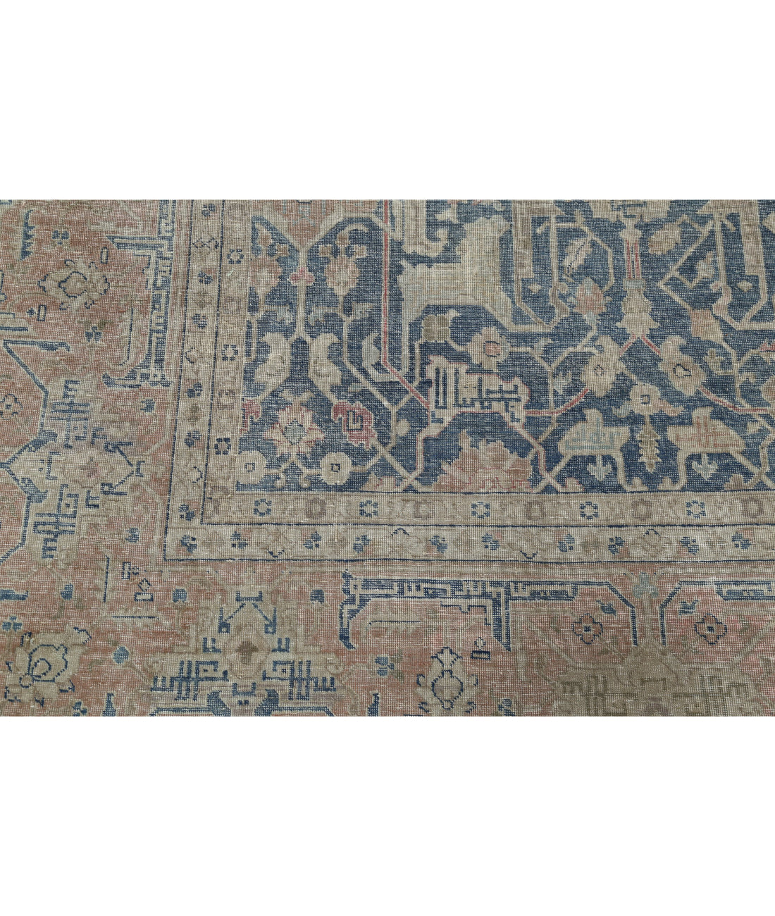 Tabriz 9'5'' X 12'6'' Hand-Knotted Wool Rug 9'5'' x 12'6'' (283 X 375) / Blue / Pink