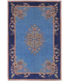 Tabriz 5'0'' X 7'6'' Hand-Knotted Wool Rug 5'0'' x 7'6'' (150 X 225) / Blue / Blue
