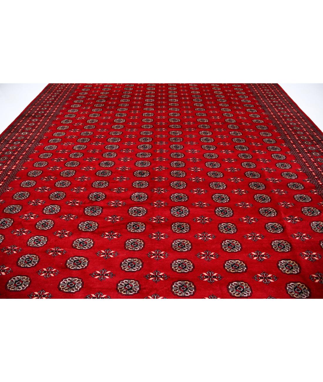 Bokhara 12' 0" X 17' 9" Hand-Knotted Wool Rug 12' 0" X 17' 9" (366 X 541) / Red / Green