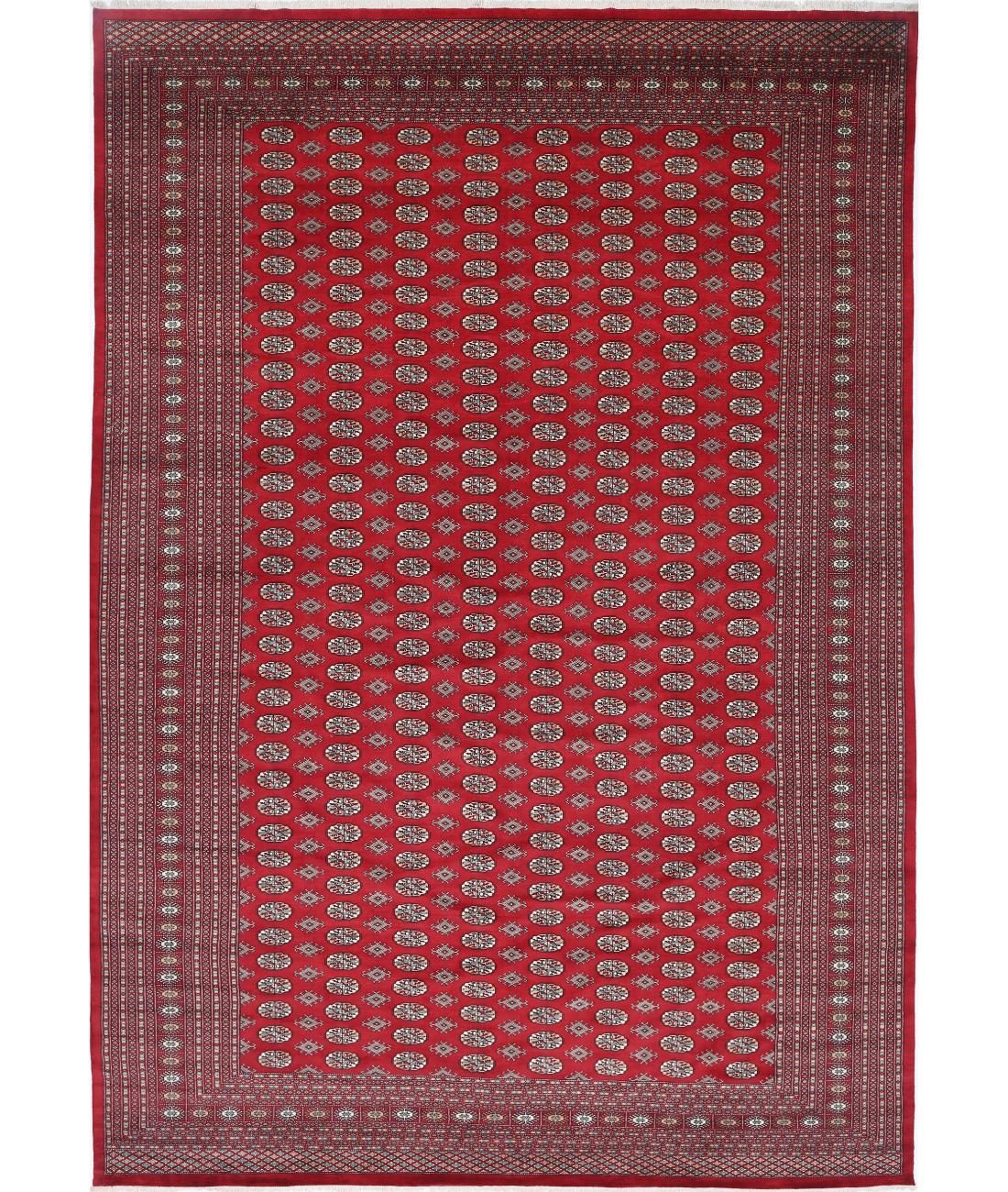 Bokhara 12' 0" X 17' 9" Hand-Knotted Wool Rug 12' 0" X 17' 9" (366 X 541) / Red / Green