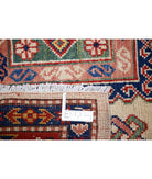 Kazak 4' 9" X 6' 7" Hand-Knotted Wool Rug 4' 9" X 6' 7" (145 X 201) / Ivory / Red