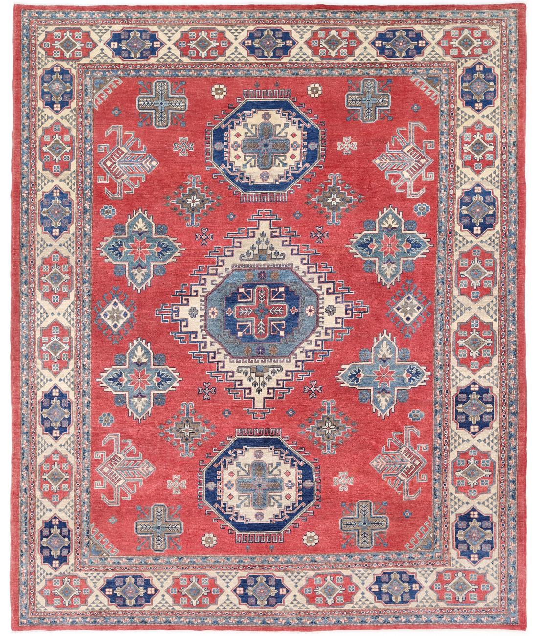 Kazak 8' 11" X 11' 2" Hand-Knotted Wool Rug 8' 11" X 11' 2" (272 X 340) / Red / Ivory