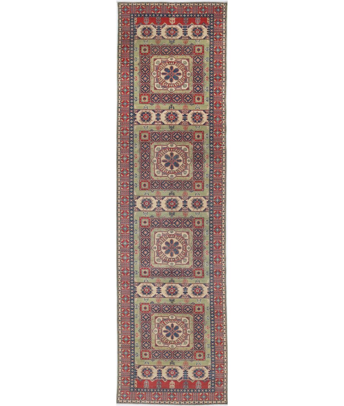 Kazak 4' 10" X 19' 4" Hand-Knotted Wool Rug 4' 10" X 19' 4" (147 X 589) / Red / Ivory