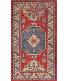 Kazak 2' 11" X 5' 9" Hand-Knotted Wool Rug 2' 11" X 5' 9" (89 X 175) / Red / Ivory