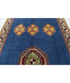 Kazak 7' 4" X 10' 10" Hand-Knotted Wool Rug 7' 4" X 10' 10" (224 X 330) / Blue / Ivory